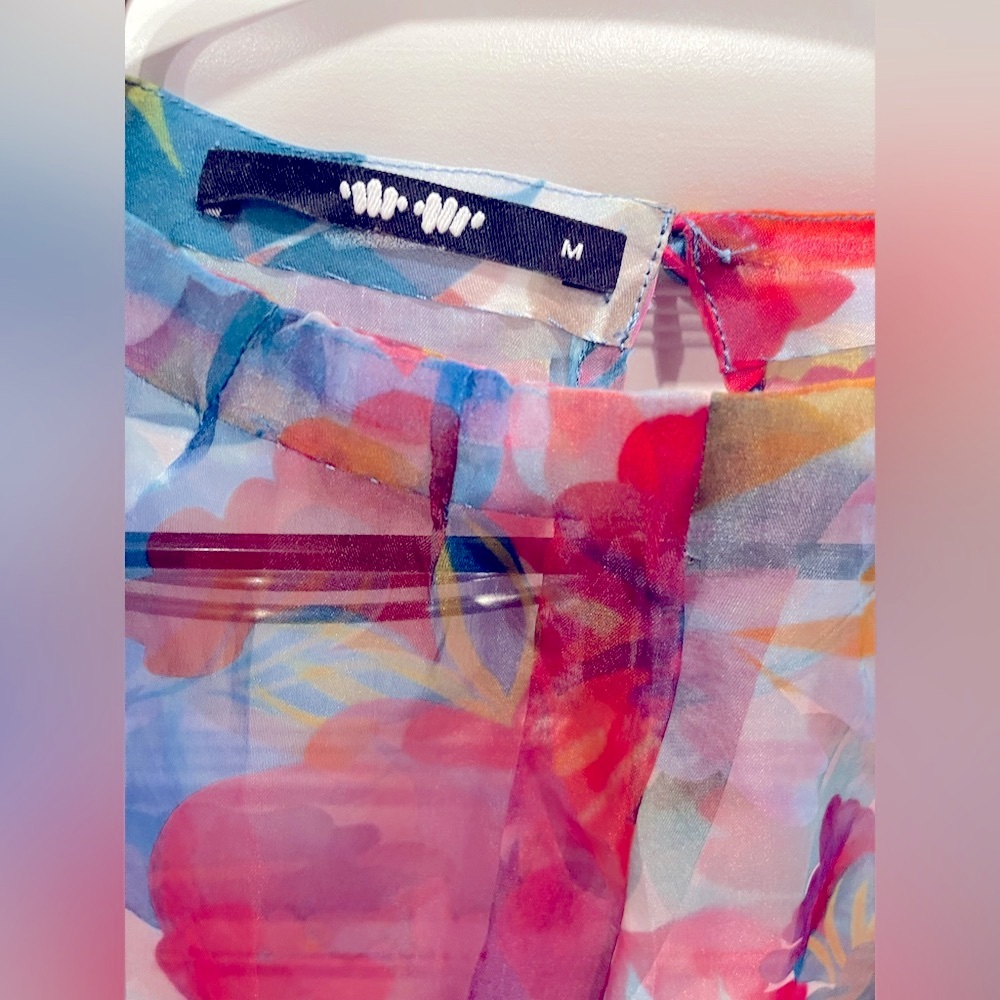 Vibrant Multicolor Sheer Blouse - Picture 3 of 4